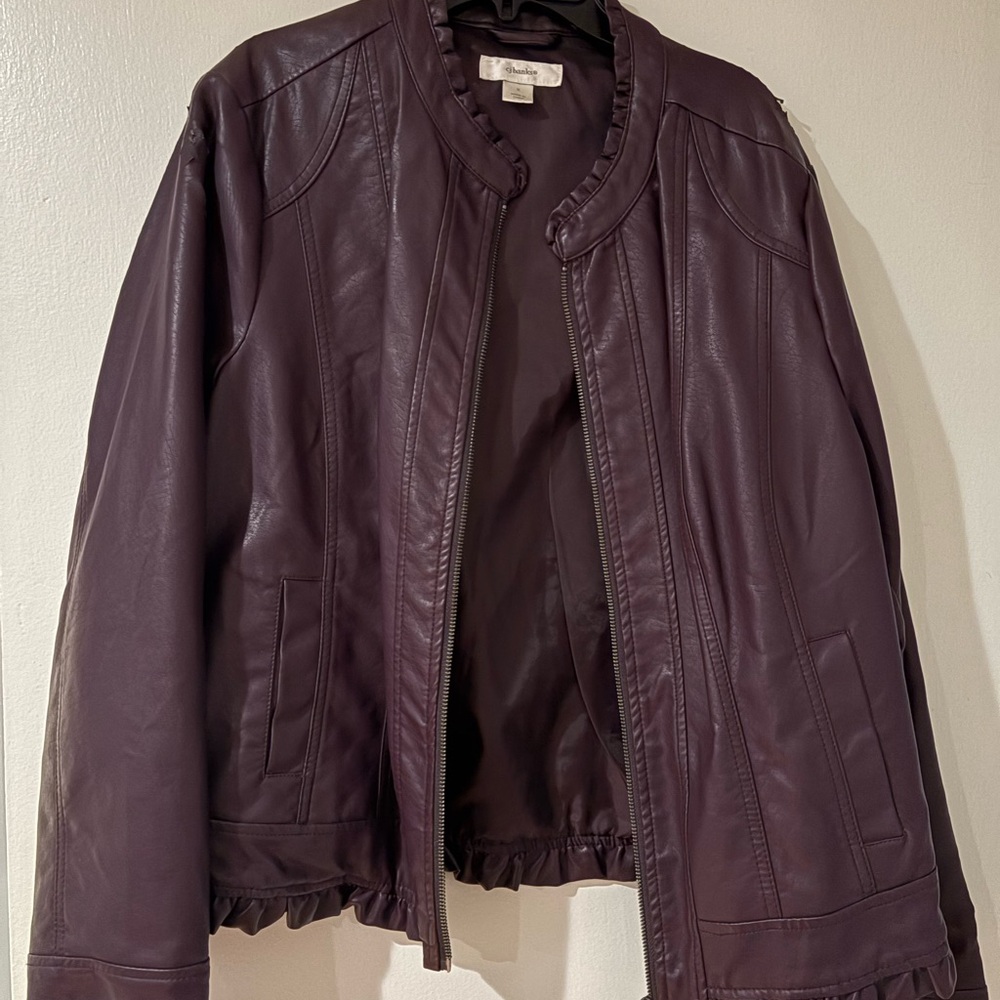 Women's Purple fake leather jacket